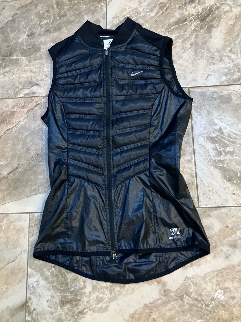 Nike Aeroloft 800 Black Down Running Vest Size XS